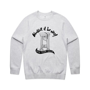 Wouldn't It Be Nice Jumper by Lonely Kids Club. All clothing from our T-shirts to our shorts and hoodies are ethically made, and printed packed and shipped from Sydney.