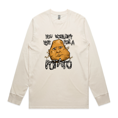Wouldn't Vote For A Potato Tee by Lonely Kids Club. All clothing from our T-shirts to our shorts and hoodies are ethically made, and printed packed and shipped from Sydney.
