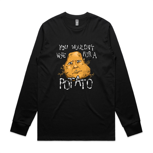 Wouldn't Vote For A Potato Tee by Lonely Kids Club. All clothing from our T-shirts to our shorts and hoodies are ethically made, and printed packed and shipped from Sydney.