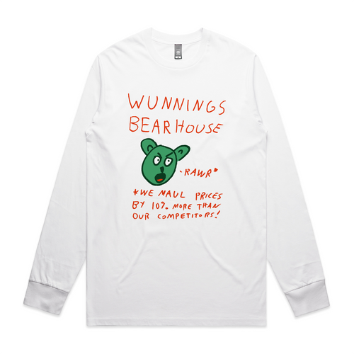 Wunnings Bearhouse Tee by Lonely Kids Club. All clothing from our T-shirts to our shorts and hoodies are ethically made, and printed packed and shipped from Sydney.