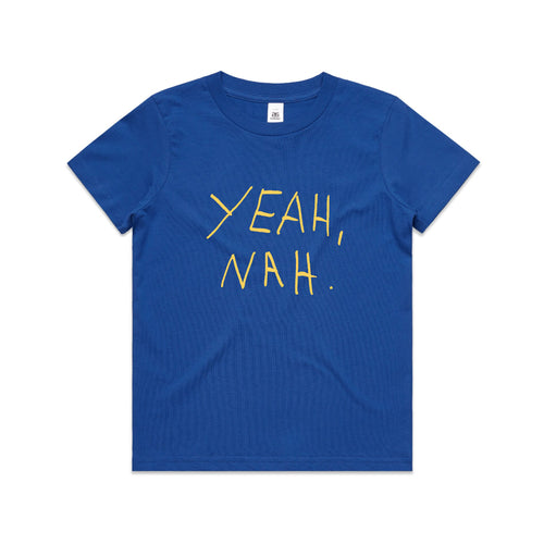 Yeah Nah Kids Tee by Lonely Kids Club. All clothing from our T-shirts to our shorts and hoodies are ethically made, and printed packed and shipped from Sydney.