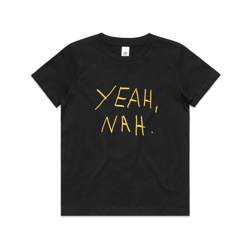 Yeah Nah Kids Tee by Lonely Kids Club. All clothing from our T-shirts to our shorts and hoodies are ethically made, and printed packed and shipped from Sydney.