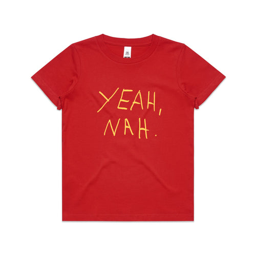 Yeah Nah Kids Tee by Lonely Kids Club. All clothing from our T-shirts to our shorts and hoodies are ethically made, and printed packed and shipped from Sydney.