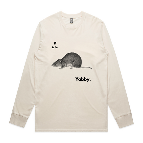Y Is For Yabby Tee by Lonely Kids Club. All clothing from our T-shirts to our shorts and hoodies are ethically made, and printed packed and shipped from Sydney.
