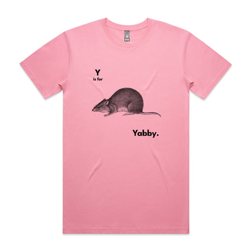 Y Is For Yabby Tee by Lonely Kids Club. All clothing from our T-shirts to our shorts and hoodies are ethically made, and printed packed and shipped from Sydney.