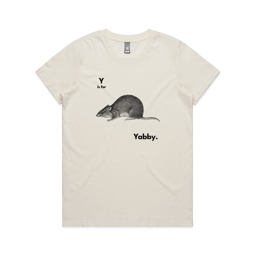 Y Is For Yabby Tee by Lonely Kids Club. All clothing from our T-shirts to our shorts and hoodies are ethically made, and printed packed and shipped from Sydney.