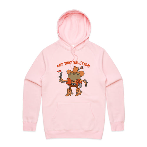 Yall'tism Hoodie by Lonely Kids Club. All clothing from our T-shirts to our shorts and hoodies are ethically made, and printed packed and shipped from Sydney.