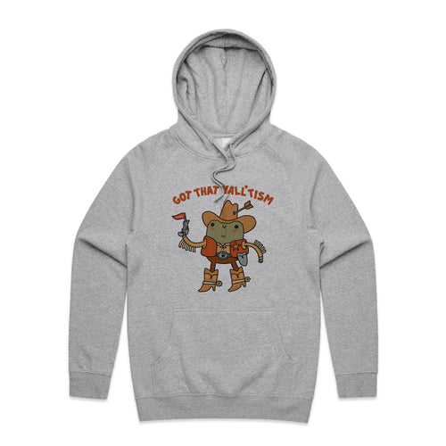 Yall'tism Hoodie by Lonely Kids Club. All clothing from our T-shirts to our shorts and hoodies are ethically made, and printed packed and shipped from Sydney.