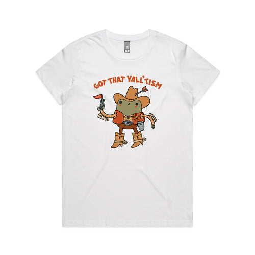 Yall'tism Tee by Lonely Kids Club. All clothing from our T-shirts to our shorts and hoodies are ethically made, and printed packed and shipped from Sydney.