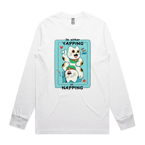 Yapping Or Napping Tee by Lonely Kids Club. All clothing from our T-shirts to our shorts and hoodies are ethically made, and printed packed and shipped from Sydney.