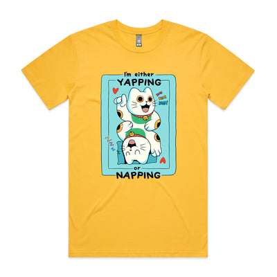 Yapping Or Napping Tee by Lonely Kids Club. All clothing from our T-shirts to our shorts and hoodies are ethically made, and printed packed and shipped from Sydney.