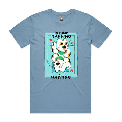Yapping Or Napping Tee by Lonely Kids Club. All clothing from our T-shirts to our shorts and hoodies are ethically made, and printed packed and shipped from Sydney.