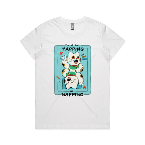 Yapping Or Napping Tee by Lonely Kids Club. All clothing from our T-shirts to our shorts and hoodies are ethically made, and printed packed and shipped from Sydney.
