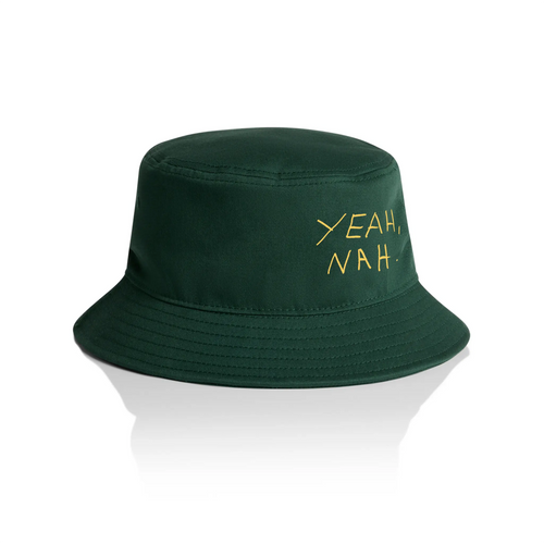 Yeah Nah Bucket Hat by Lonely Kids Club. All clothing from our T-shirts to our shorts and hoodies are ethically made, and printed packed and shipped from Sydney.