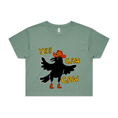 Yee Caw Caw Tee by Lonely Kids Club. All clothing from our T-shirts to our shorts and hoodies are ethically made, and printed packed and shipped from Sydney.