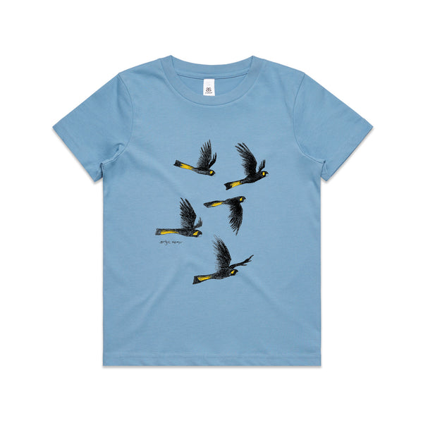 Yellow Tailed Black Cockatoos Kids Tee