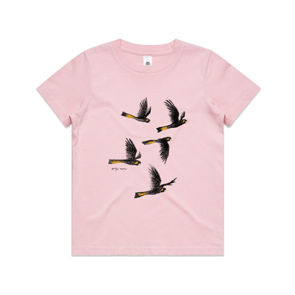 Yellow Tailed Black Cockatoos Kids Tee