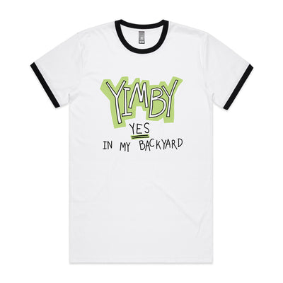 YIMBY Tee by Lonely Kids Club. All clothing from our T-shirts to our shorts and hoodies are ethically made, and printed packed and shipped from Sydney.