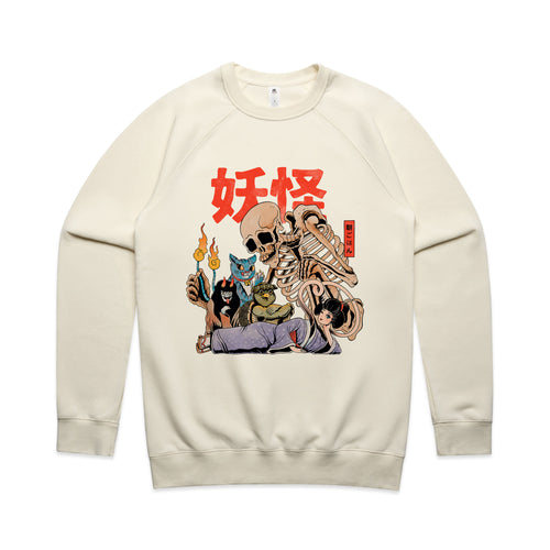 Yokai Club Jumper by Lonely Kids Club. All clothing from our T-shirts to our shorts and hoodies are ethically made, and printed packed and shipped from Sydney.
