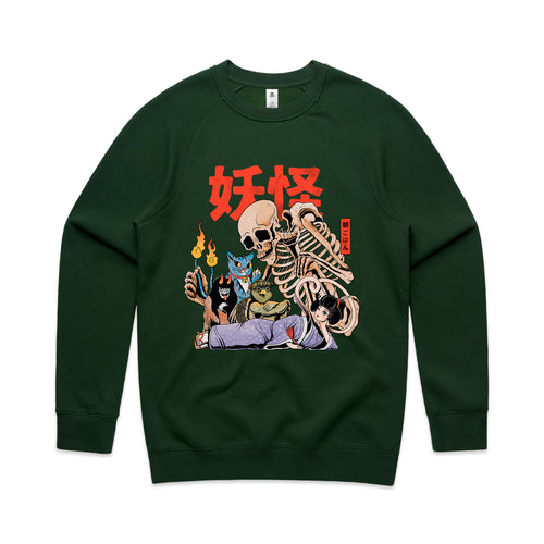 Yokai Club Jumper by Lonely Kids Club. All clothing from our T-shirts to our shorts and hoodies are ethically made, and printed packed and shipped from Sydney.