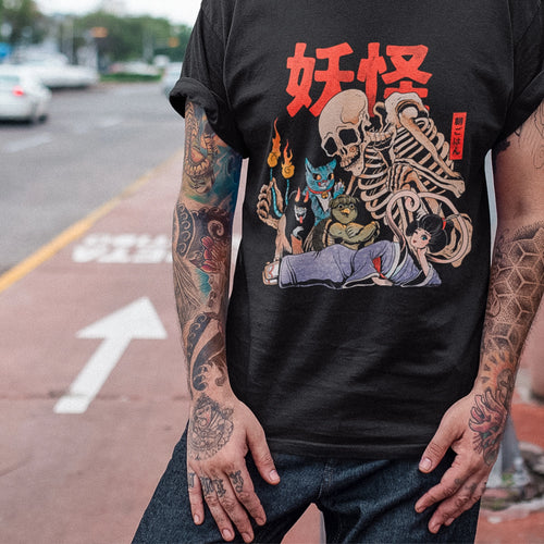 Yokai Club Tee by Lonely Kids Club. All clothing from our T-shirts to our shorts and hoodies are ethically made, and printed packed and shipped from Sydney.