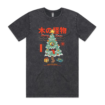 Yokai Xmas Tree Tee by Lonely Kids Club. All clothing from our T-shirts to our shorts and hoodies are ethically made, and printed packed and shipped from Sydney.