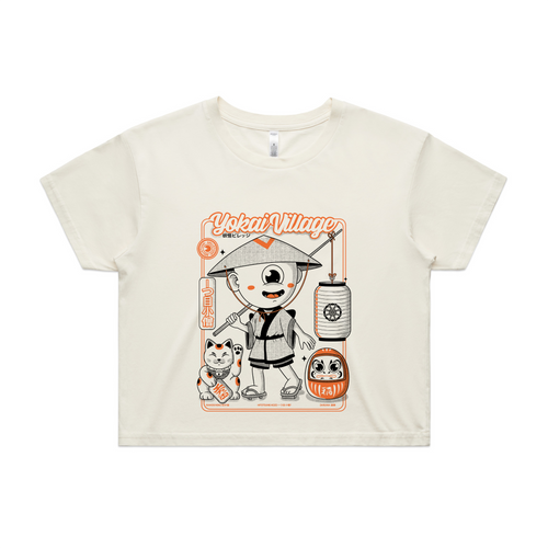 Yokai Village Tee by Lonely Kids Club. All clothing from our T-shirts to our shorts and hoodies are ethically made, and printed packed and shipped from Sydney.