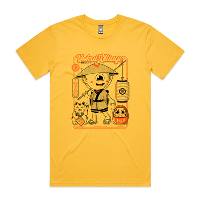 Yokai Village Tee by Lonely Kids Club. All clothing from our T-shirts to our shorts and hoodies are ethically made, and printed packed and shipped from Sydney.