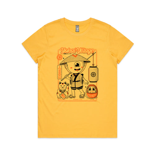 Yokai Village Tee by Lonely Kids Club. All clothing from our T-shirts to our shorts and hoodies are ethically made, and printed packed and shipped from Sydney.