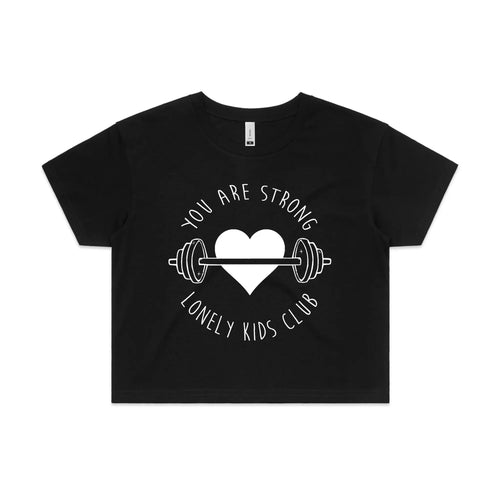 You Are Strong Tee by Lonely Kids Club. All clothing from our T-shirts to our shorts and hoodies are ethically made, and printed packed and shipped from Sydney.