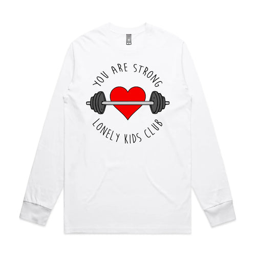 You Are Strong Tee by Lonely Kids Club. All clothing from our T-shirts to our shorts and hoodies are ethically made, and printed packed and shipped from Sydney.