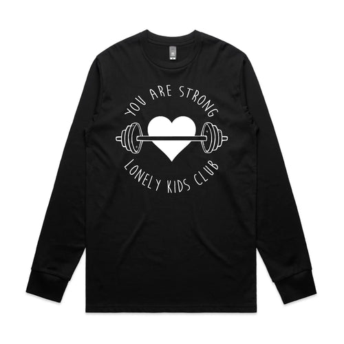 You Are Strong Tee by Lonely Kids Club. All clothing from our T-shirts to our shorts and hoodies are ethically made, and printed packed and shipped from Sydney.