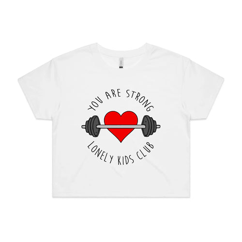 You Are Strong Tee by Lonely Kids Club. All clothing from our T-shirts to our shorts and hoodies are ethically made, and printed packed and shipped from Sydney.