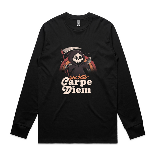 You Better Carpe Diem Tee by Lonely Kids Club. All clothing from our T-shirts to our shorts and hoodies are ethically made, and printed packed and shipped from Sydney.