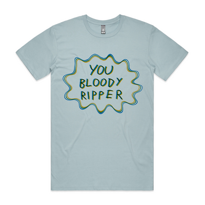 You Bloody Ripper Tee by Lonely Kids Club. All clothing from our T-shirts to our shorts and hoodies are ethically made, and printed packed and shipped from Sydney.