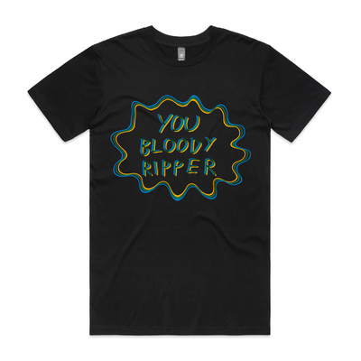 You Bloody Ripper Tee by Lonely Kids Club. All clothing from our T-shirts to our shorts and hoodies are ethically made, and printed packed and shipped from Sydney.