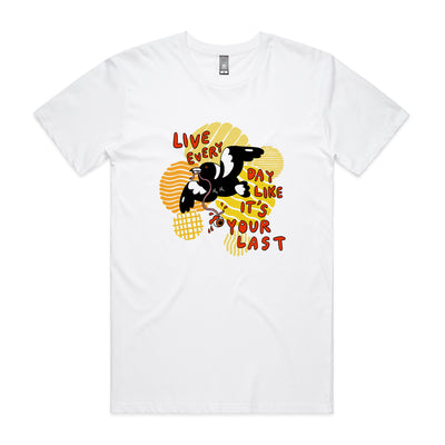 Your Last Day Tee by Lonely Kids Club. All clothing from our T-shirts to our shorts and hoodies are ethically made, and printed packed and shipped from Sydney.
