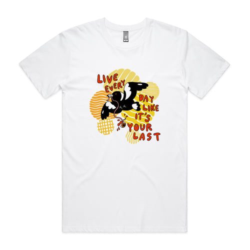 Your Last Day Tee by Lonely Kids Club. All clothing from our T-shirts to our shorts and hoodies are ethically made, and printed packed and shipped from Sydney.