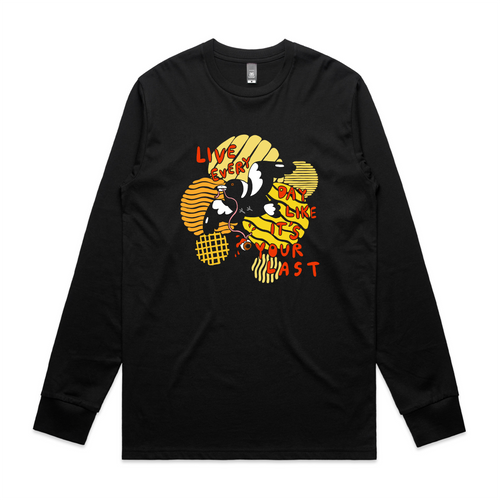 Your Last Day Tee by Lonely Kids Club. All clothing from our T-shirts to our shorts and hoodies are ethically made, and printed packed and shipped from Sydney.