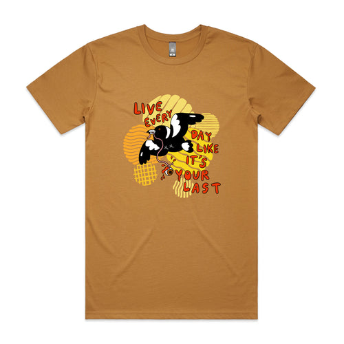 Your Last Day Tee by Lonely Kids Club. All clothing from our T-shirts to our shorts and hoodies are ethically made, and printed packed and shipped from Sydney.