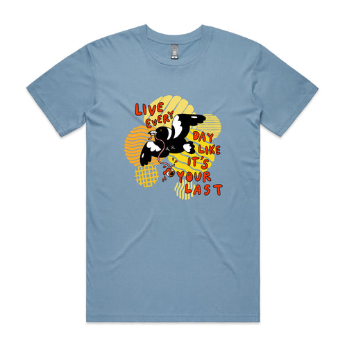 Your Last Day Tee by Lonely Kids Club. All clothing from our T-shirts to our shorts and hoodies are ethically made, and printed packed and shipped from Sydney.