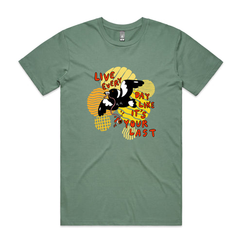 Your Last Day Tee by Lonely Kids Club. All clothing from our T-shirts to our shorts and hoodies are ethically made, and printed packed and shipped from Sydney.