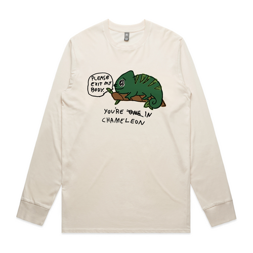 You're In Chameleon Tee by Lonely Kids Club. All clothing from our T-shirts to our shorts and hoodies are ethically made, and printed packed and shipped from Sydney.