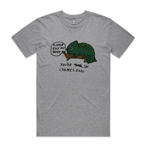 You're In Chameleon Tee by Lonely Kids Club. All clothing from our T-shirts to our shorts and hoodies are ethically made, and printed packed and shipped from Sydney.