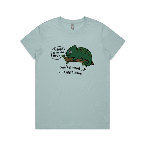 You're In Chameleon Tee by Lonely Kids Club. All clothing from our T-shirts to our shorts and hoodies are ethically made, and printed packed and shipped from Sydney.