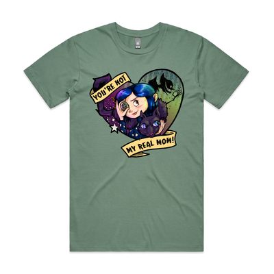 You're Not My Real Mom Tee by Lonely Kids Club. All clothing from our T-shirts to our shorts and hoodies are ethically made, and printed packed and shipped from Sydney.
