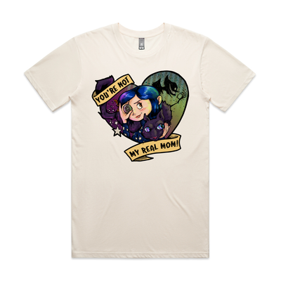 You're Not My Real Mom Tee by Lonely Kids Club. All clothing from our T-shirts to our shorts and hoodies are ethically made, and printed packed and shipped from Sydney.