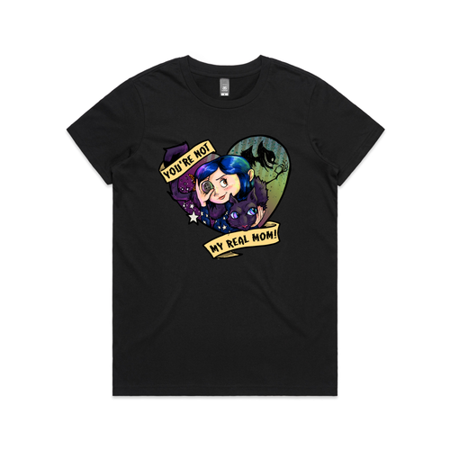 You're Not My Real Mom Tee by Lonely Kids Club. All clothing from our T-shirts to our shorts and hoodies are ethically made, and printed packed and shipped from Sydney.