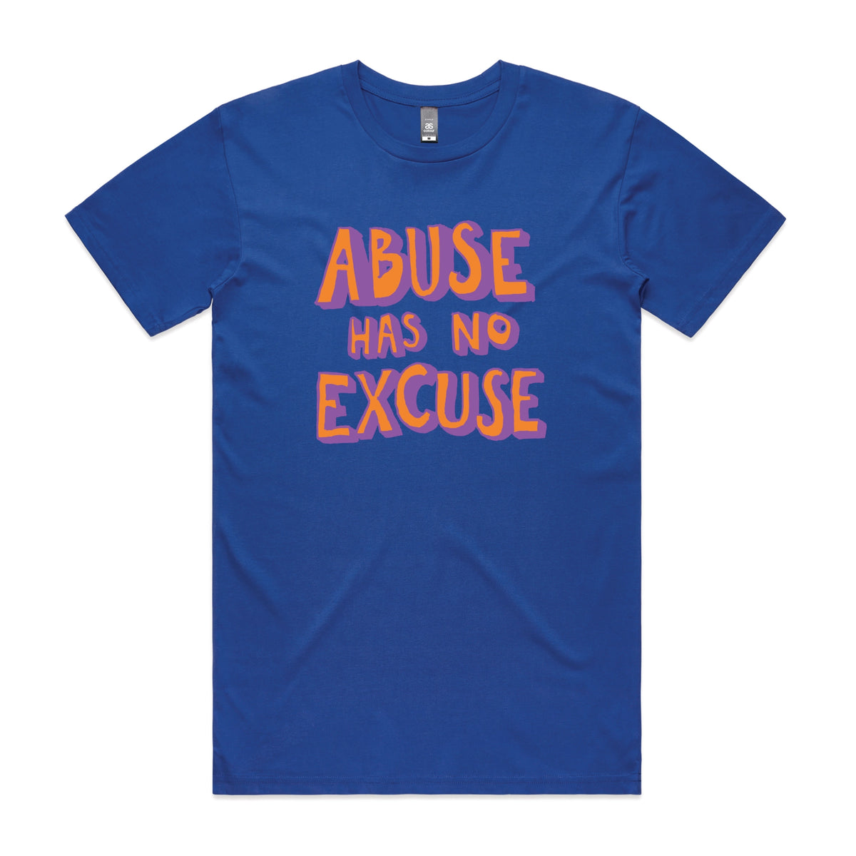 Abuse Has No Excuse t-shirt design, artwork by Claire Harrison for Lonely Kids Club