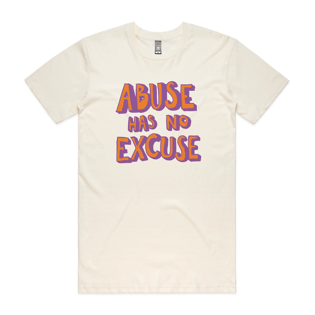 Abuse Has No Excuse t-shirt design, artwork by Claire Harrison for Lonely Kids Club